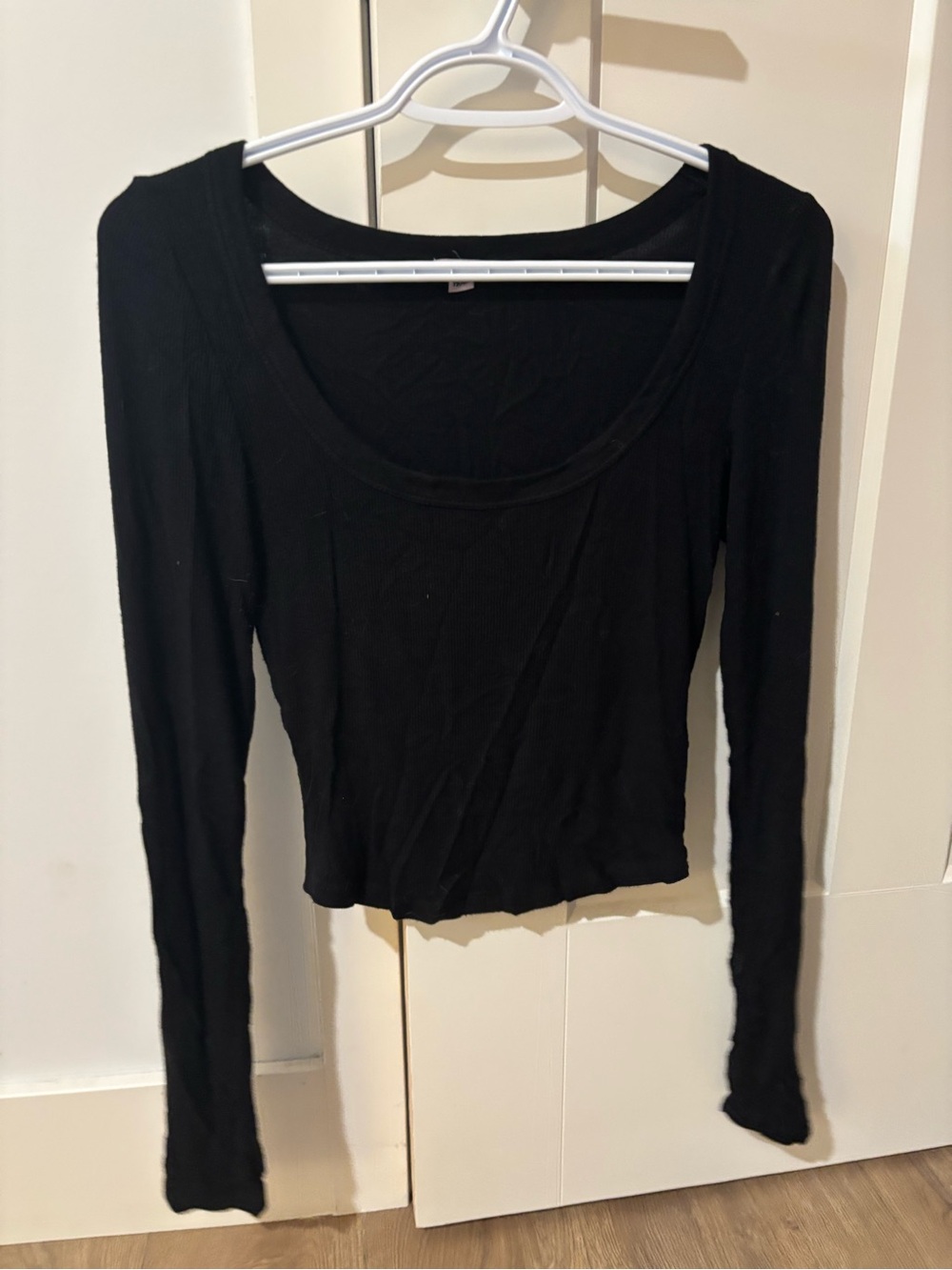 Garage Black Scoop Neck Long Sleeve Tee